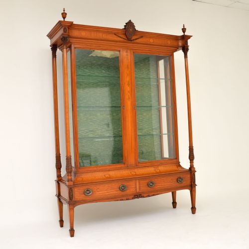 Antique Victorian Satinwood Display Cabinet