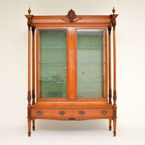 fig 1. Antique Victorian Satinwood Display Cabinet