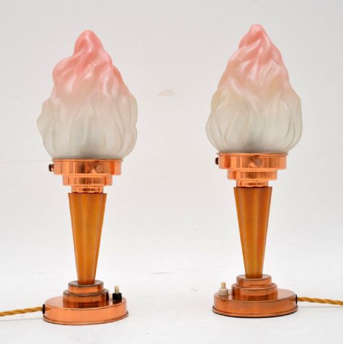 1930’S Pair of Original Art Deco Table Lamps