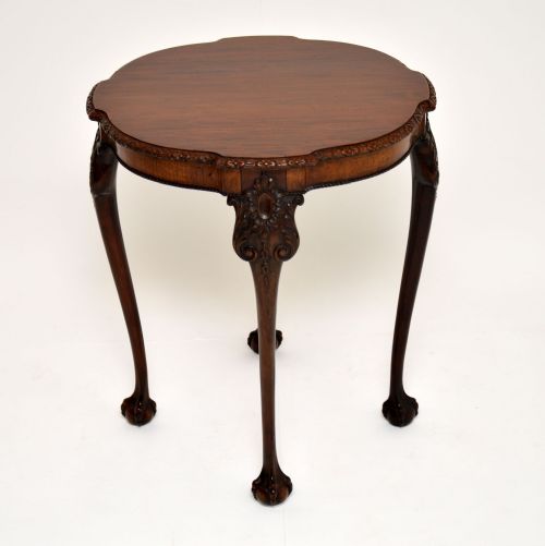 Antique Chippendale Style Carved Mahogany Occasional Table