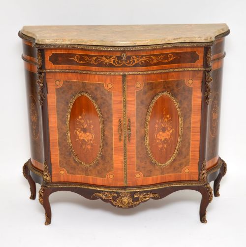 fig 1. Antique French Marble Top Ormolu Mounted Cabinet
