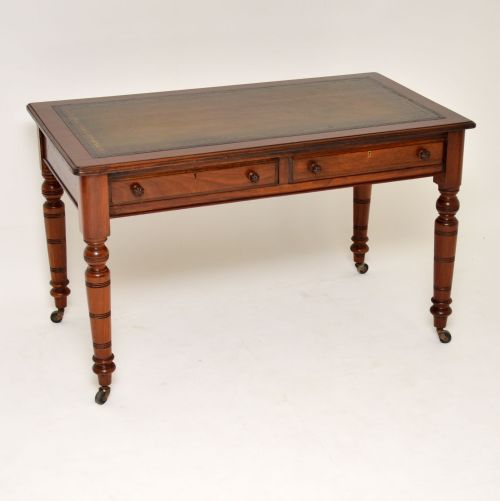 Antique Victorian Mahogany Leather Top Writing Desk