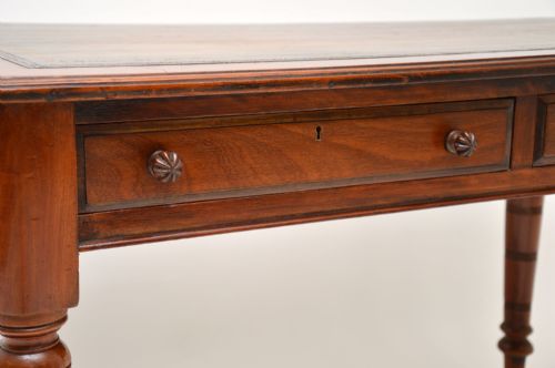 fig 1. Antique Victorian Mahogany Leather Top Writing Desk