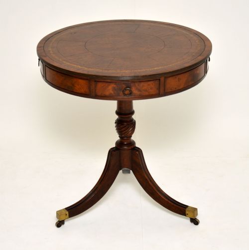 fig 1. Antique Mahogany Leather Top Revolving Drum Table