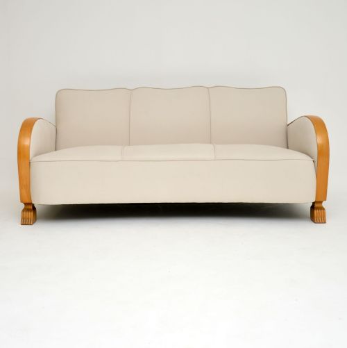 fig 2. Swedish Art Deco Satin Birch Sofa
