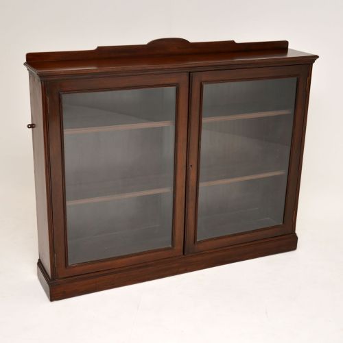 Antique Victorian Mahogany Two Door Bookcase