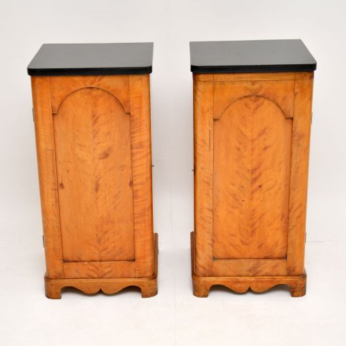 fig 1. Pair of Antique Swedish Satin Birch Bedside Cabinets
