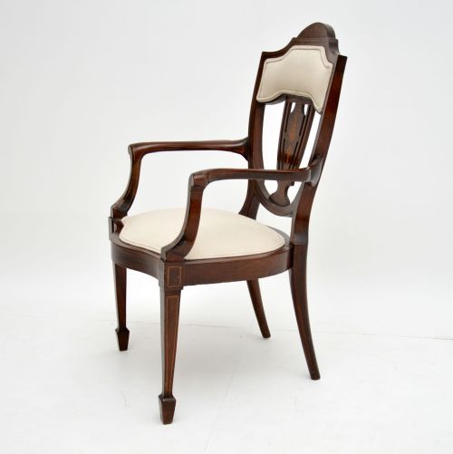 fig 2. Antique Edwardian Inlaid Mahogany Armchair