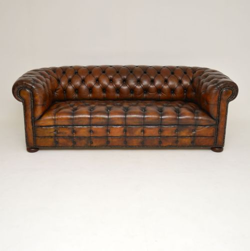 fig 1. Antique Deep Buttoned Leather Chesterfield Sofa