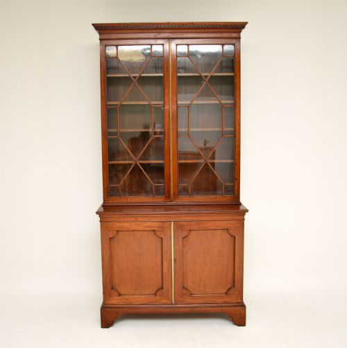 fig 1. Antique Georgian Period Mahogany Library Bookcase