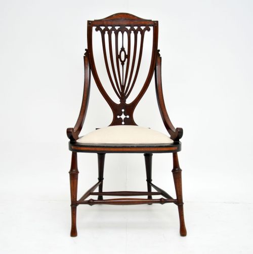 Antique Edwardian Inlaid Mahogany Side Chair