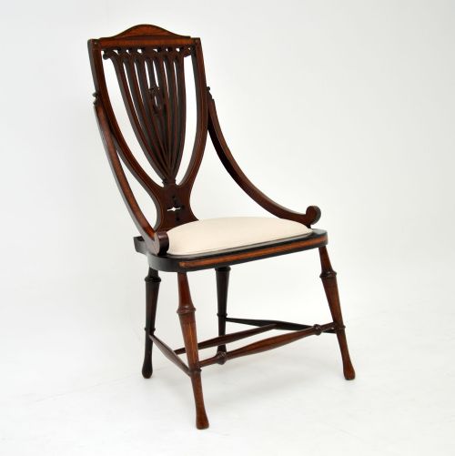 fig 1. Antique Edwardian Inlaid Mahogany Side Chair