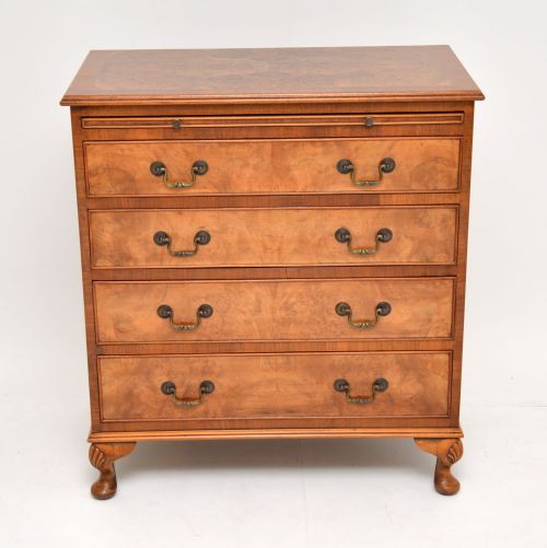 fig 1. Antique Burr Walnut Bachelors Chest of Drawers