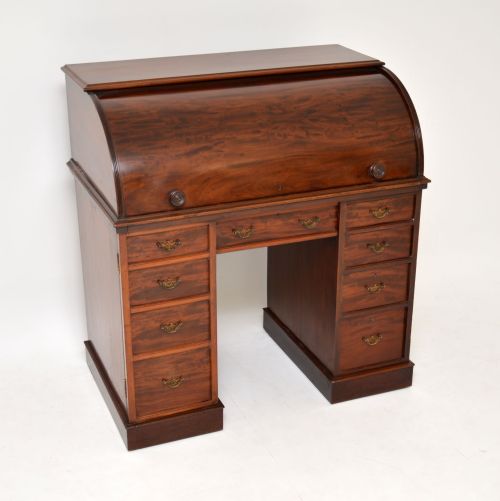 fig 1. Antique Victorian Mahogany Cylinder Top Desk