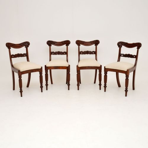 Set of 4 Antique William IV Mahogany Dining Chairs