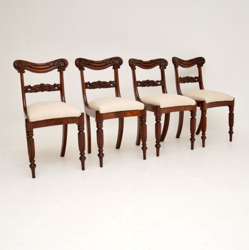 fig 1. Set of 4 Antique William IV Mahogany Dining Chairs