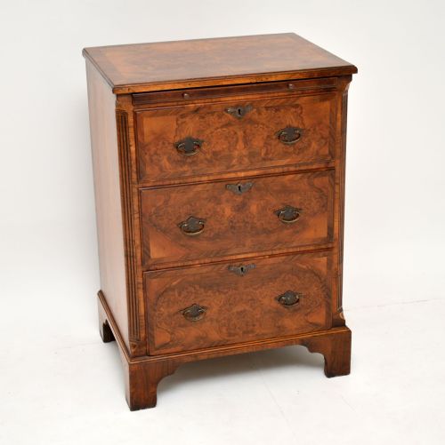 Antique Burr Walnut Bachelors Chest of Drawers