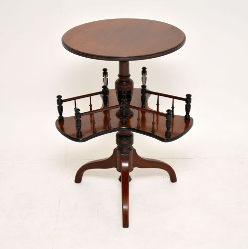 Antique Victorian Mahogany Occasional Table Bookstand