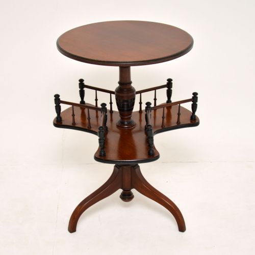 fig 1. Antique Victorian Mahogany Occasional Table Bookstand