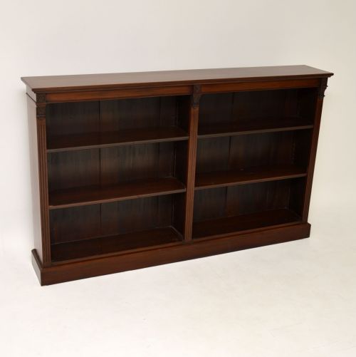 Antique Victorian Mahogany Open Bookcase
