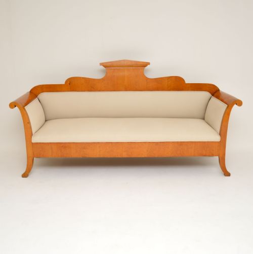 fig 1. Antique Swedish Satin Birch Biedermeier Sofa