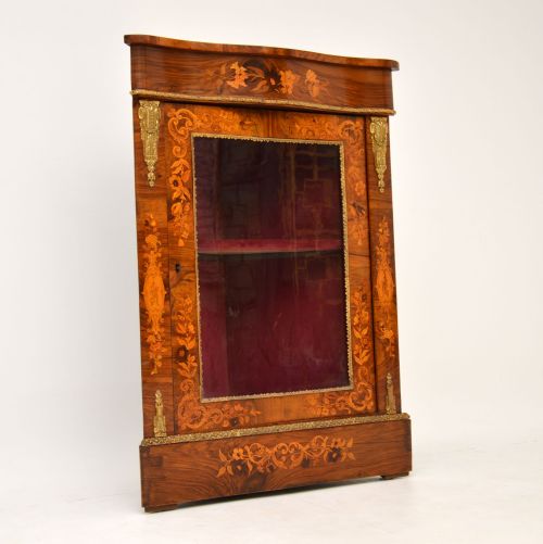 fig 1. Antique Victorian Inlaid Walnut Corner Cabinet