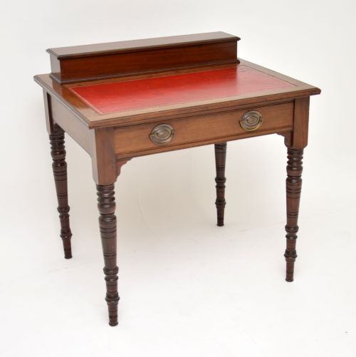 Antique Victorian Mahogany Leather Top Writing Table
