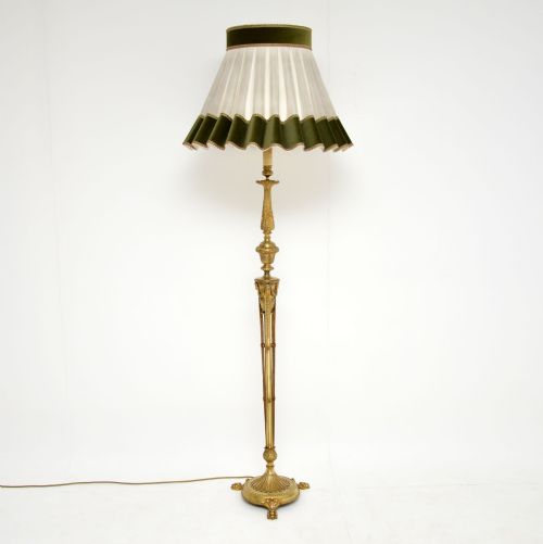 fig 1. Antique Neoclassical French Gilt Brass Floor Lamp