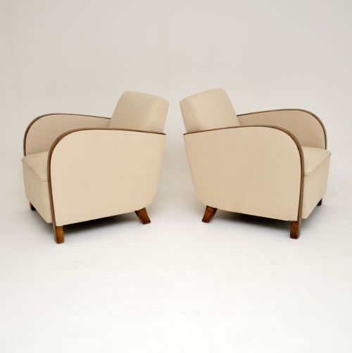 fig 1. Pair of Swedish Art Deco Satin Birch Armchairs