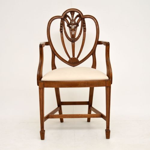 fig 1. Set of 8 Antique Mahogany Shield Back Dining Chairs