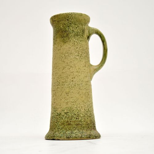 Large Vintage Glazed Ceramic Pitcher / Vase