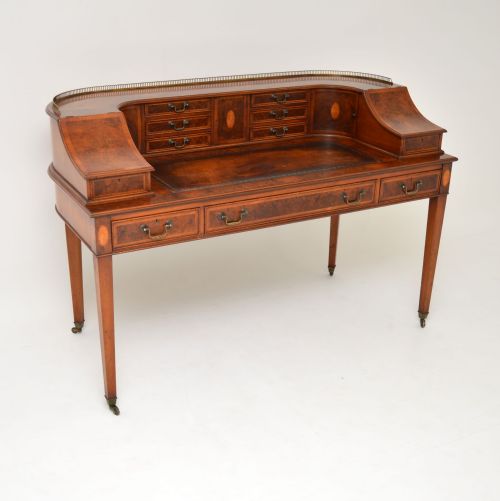Antique Burr Walnut Carlton House Desk