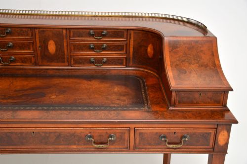 fig 2. Antique Burr Walnut Carlton House Desk