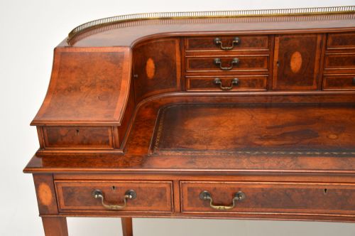 fig 3. Antique Burr Walnut Carlton House Desk