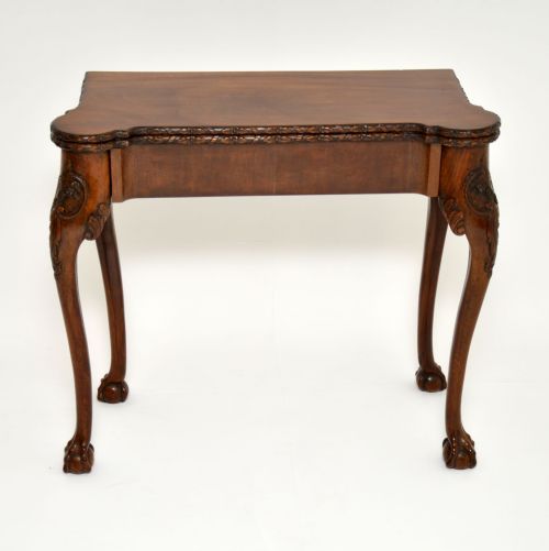 fig 1. Antique Carved Walnut Card Table