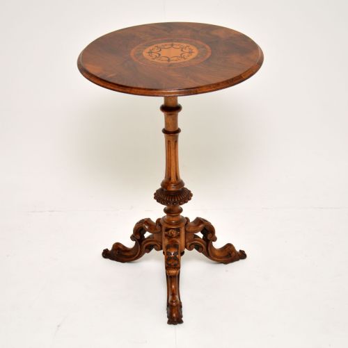 Antique Victorian Inlaid Burr Walnut Occasional Table