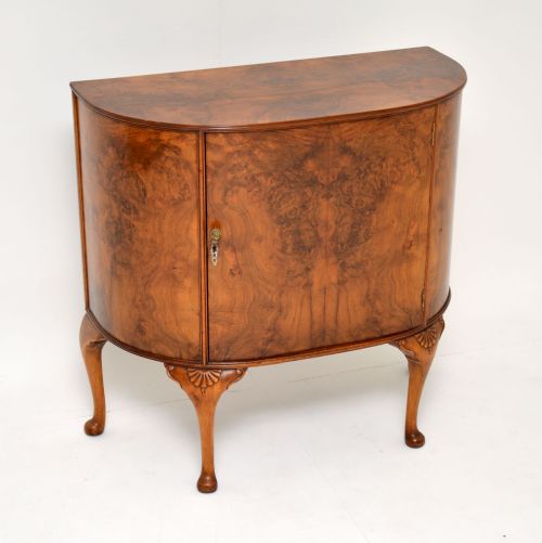 Antique Burr Walnut Cabinet on Legs