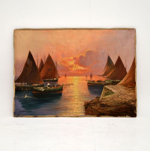 Antique Italian Oil Painting by Carlo Casati