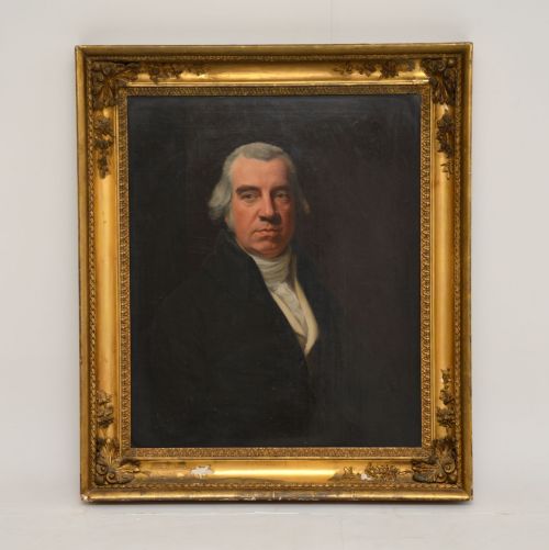 fig 1. Antique Gilt Wood Framed Oil Painting Portrait