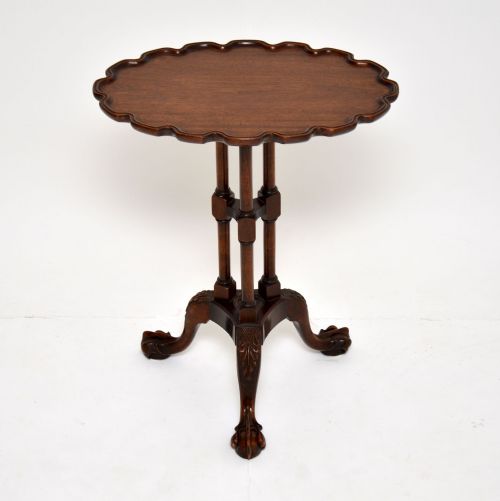 Antique Carved Mahogany Tripod Wine Table