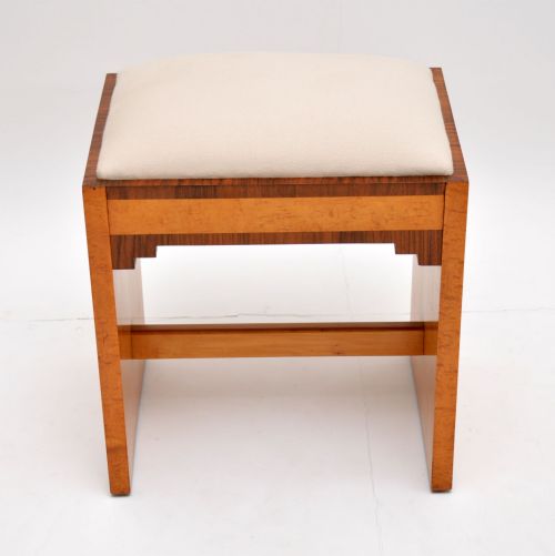 fig 1. Art Deco Period Burr Maple & Walnut Stool