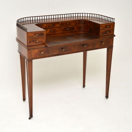 fig 1. Antique Mahogany & Satinwood Carlton House Desk