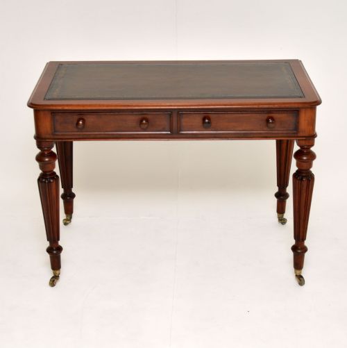 fig 1. Antique Victorian Mahogany Leather Top Writing Table