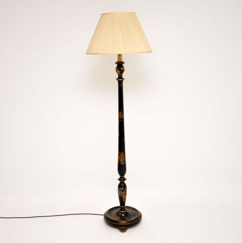 fig 1. Antique Lacquered Chinoiserie Lamp Stand & Shade