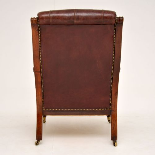 fig 1. Antique Victorian Leather & Mahogany Armchair