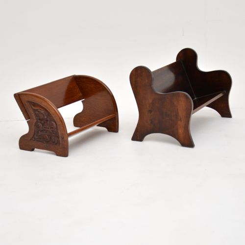Pair of Antique Arts & Crafts Mahogany Book Stands
