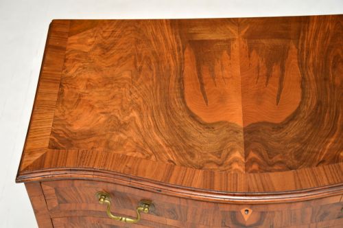 fig 1. Antique Figured Walnut Serpentine Chest of Drawers