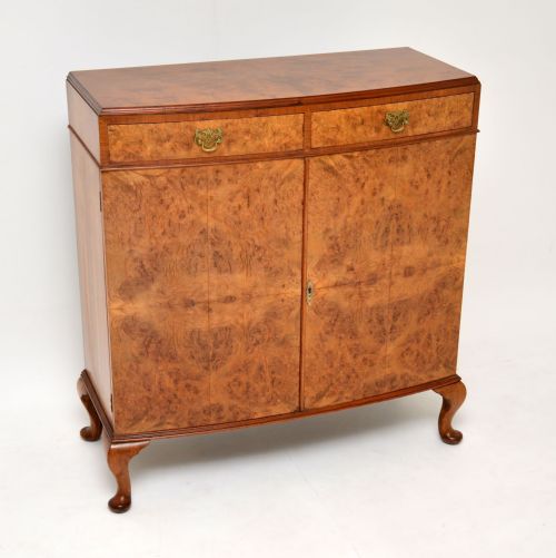 Antique Burr Walnut Two Door Cabinet