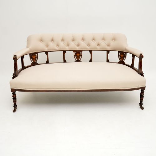 fig 1. Antique Victorian Inlaid Rosewood Settee