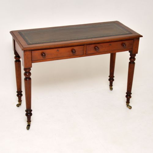 Antique Victorian Mahogany Leather Top Writing Desk